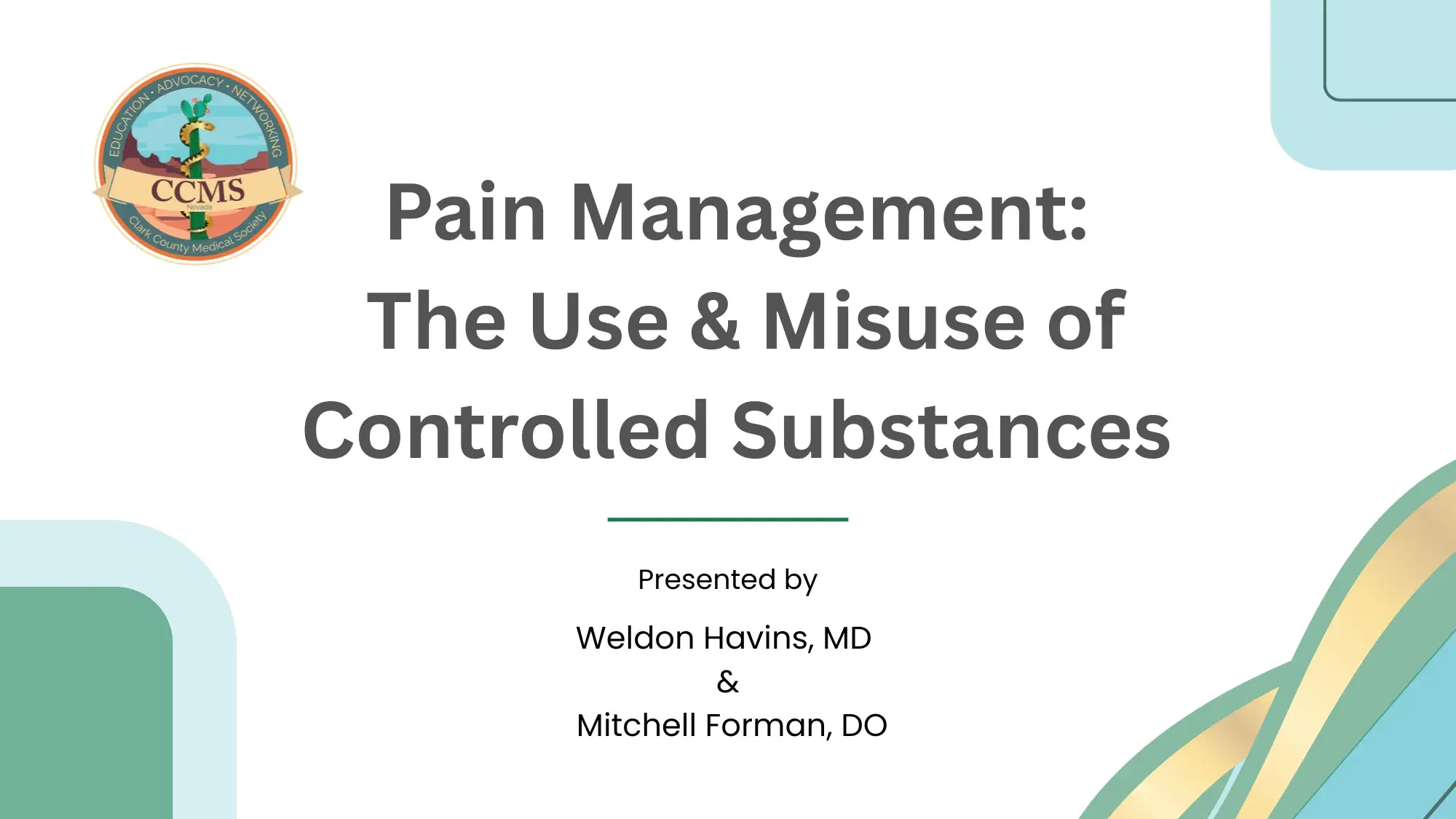Pain Management: The Use and Misuse of Controlled Substances